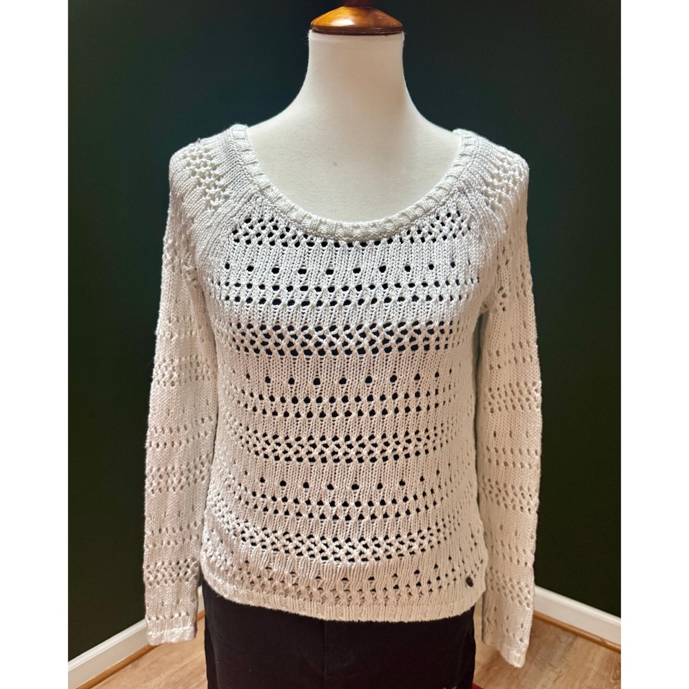 Abercrombie Kids White Long Sleeve Knit Sweater XL